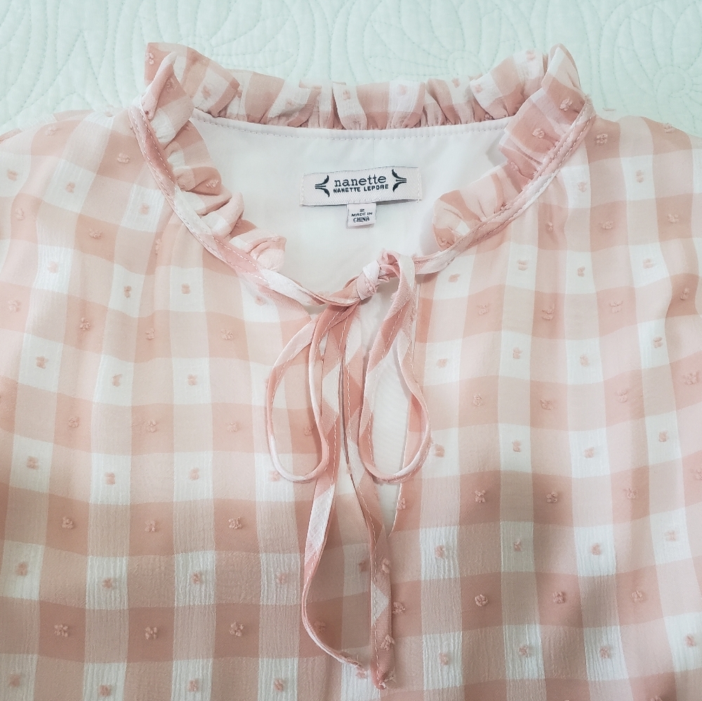 Nanette Lepore Pink Blush Gingham Dress Size 2 - Picture 7 of 13